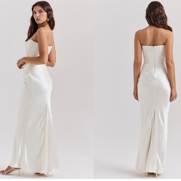 HOUSE OF CB 'Persephone' Ivory Strapless Corset Dress NWOT size M - Picture 16 of 16